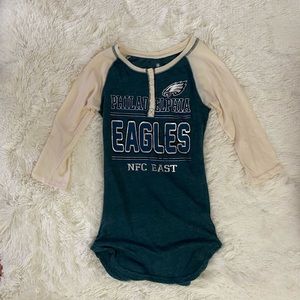 NFL teens apparel size XS Eagles Green 3/4 sleeves